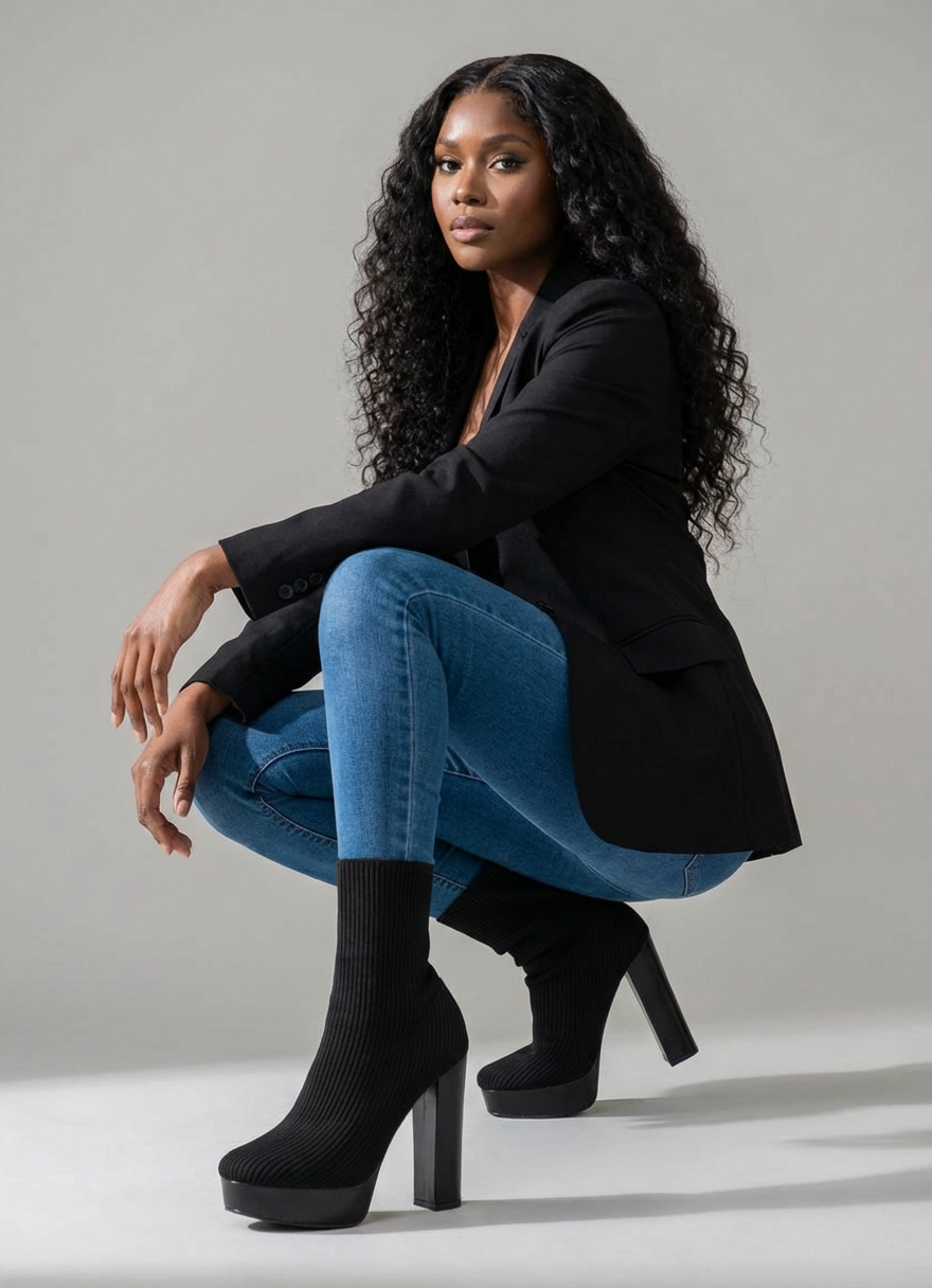 Noir Elevate Sock Boot