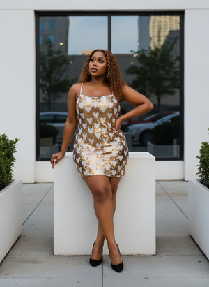Sequin Heart Mini Dress