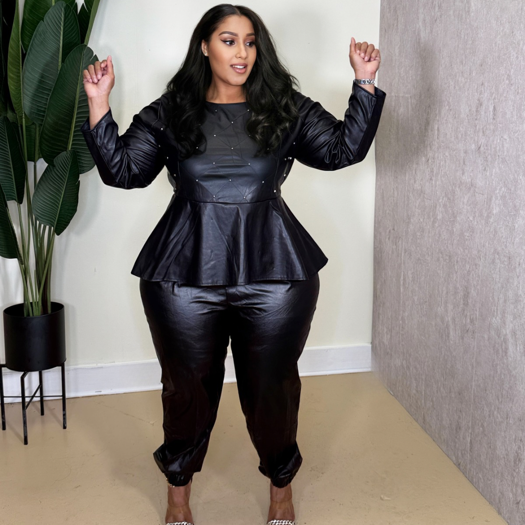 Faux Leather Joggers