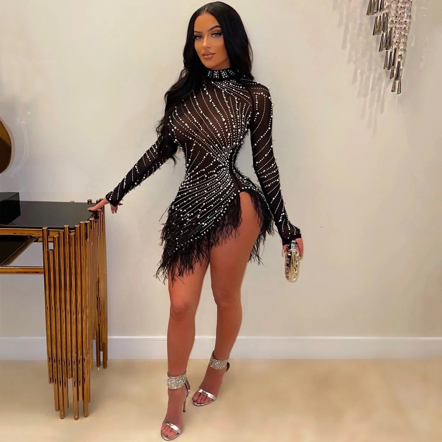 SEXY Tassel Rhinestone DRESS