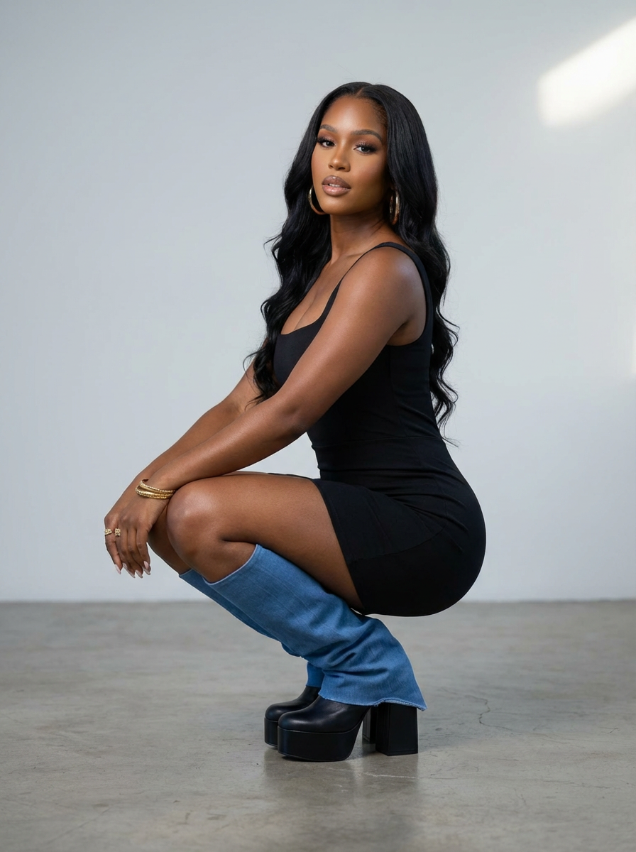 Boss Babe Denim Heel Boot