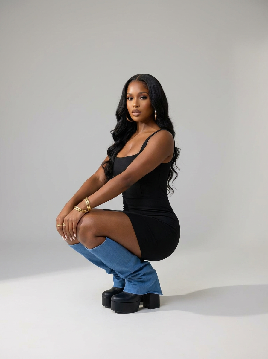 Boss Babe Denim Heel Boot